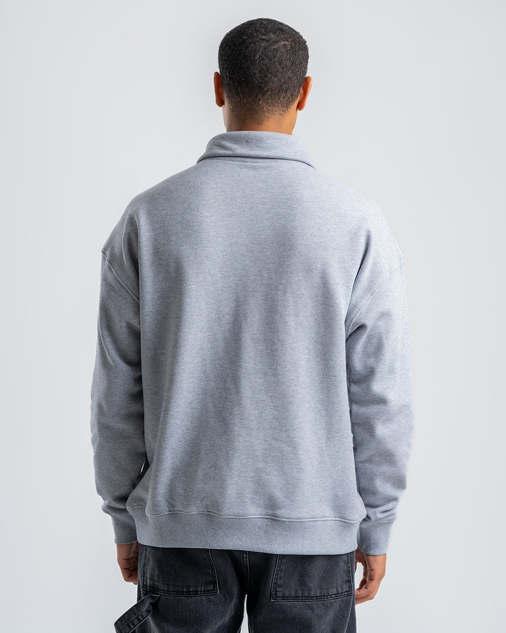 Gray Sweatshirt with zip-up collar