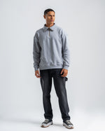 Gray Sweatshirt with zip-up collar