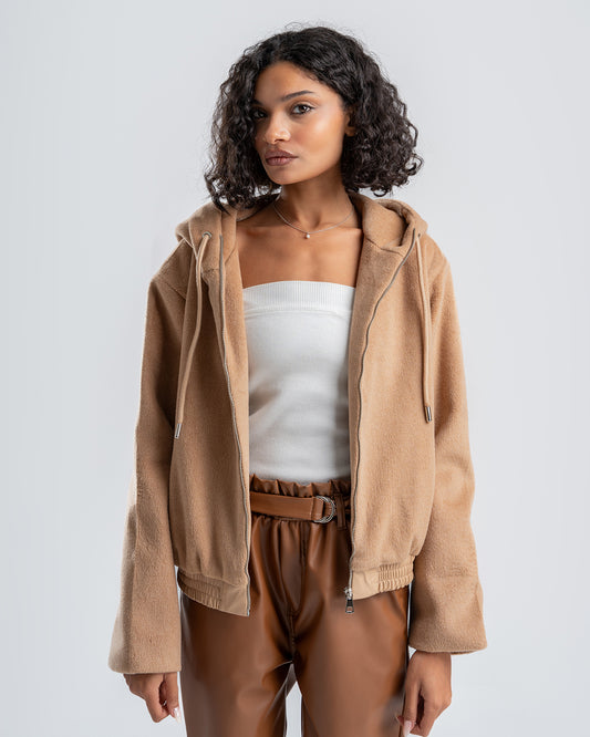 Women's Faux Fur Beige Jacket