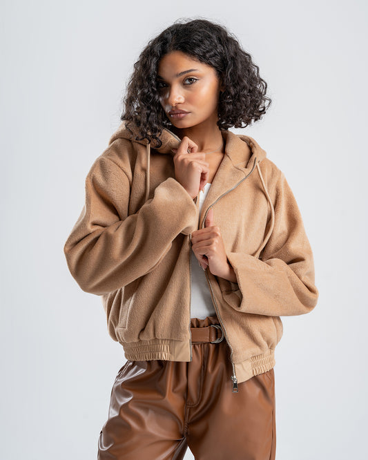Women's Faux Fur Beige Jacket