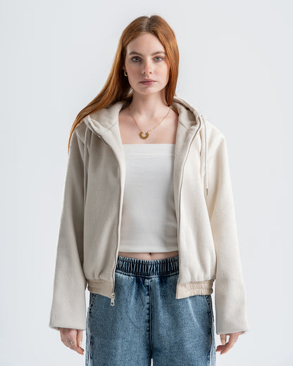 Women's Faux Fur Light Biege Jacket