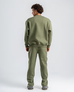 Men's Olive Basic Crew Neck Set