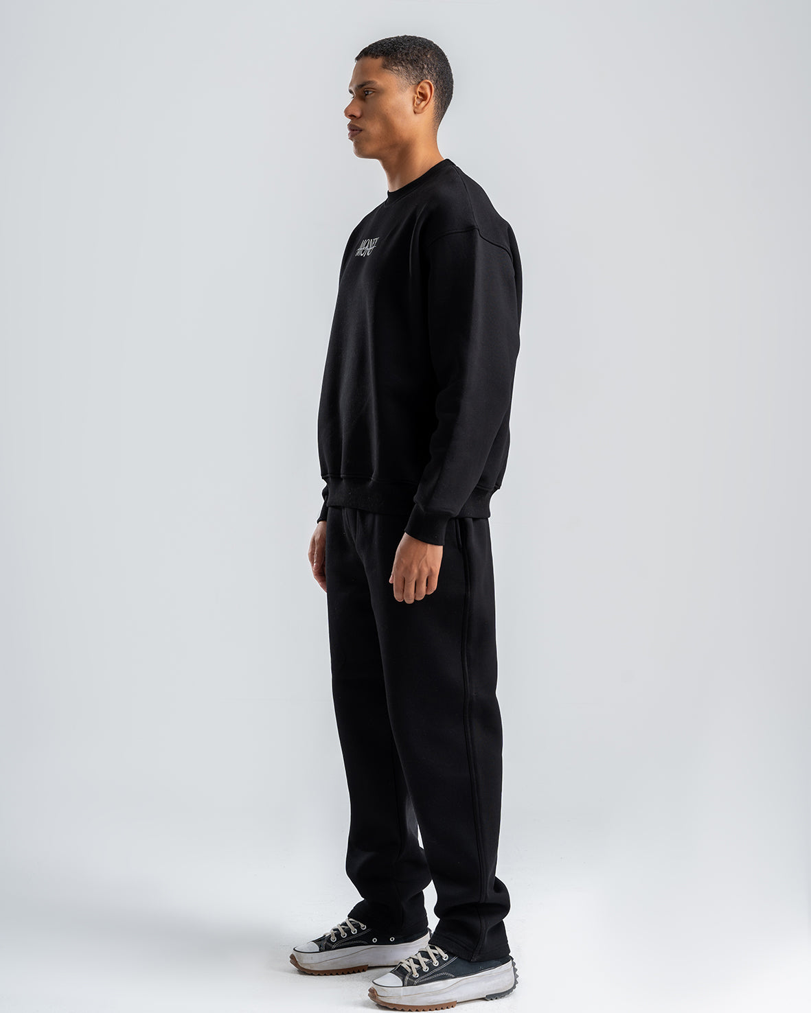 Men's Black Basic Crew Neck Set