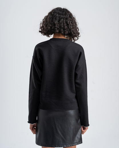 Black Blouse With stitch detail