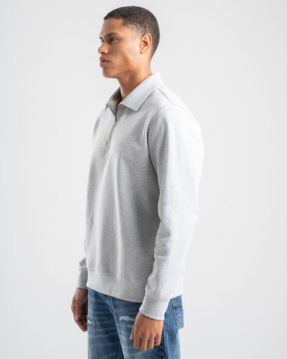 Light Grey QUARTER-ZIP POLO
