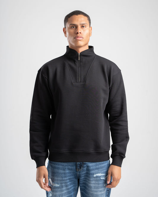 BLACK QUARTER-ZIP