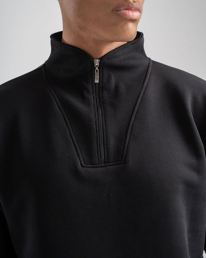 BLACK QUARTER-ZIP