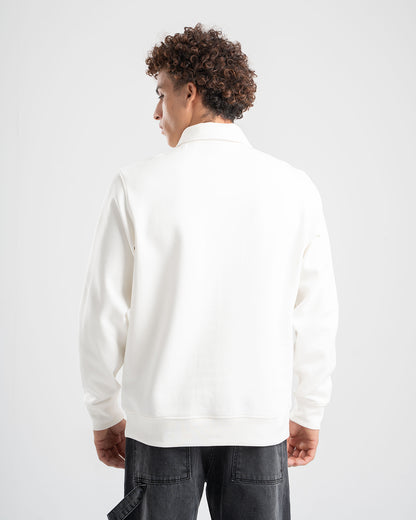WHITE QUARTER-ZIP POLO