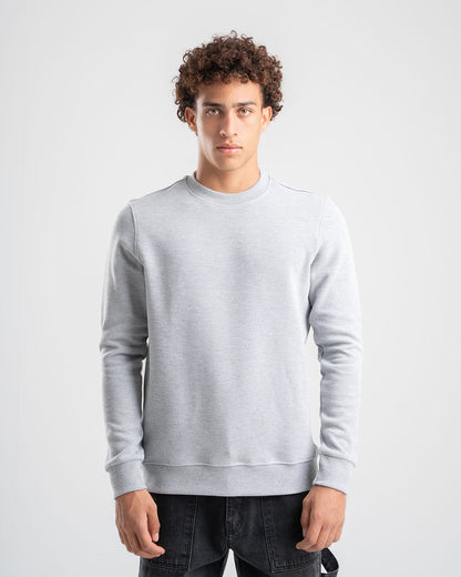 LIGHT GREY CREW NECK CASHMERE