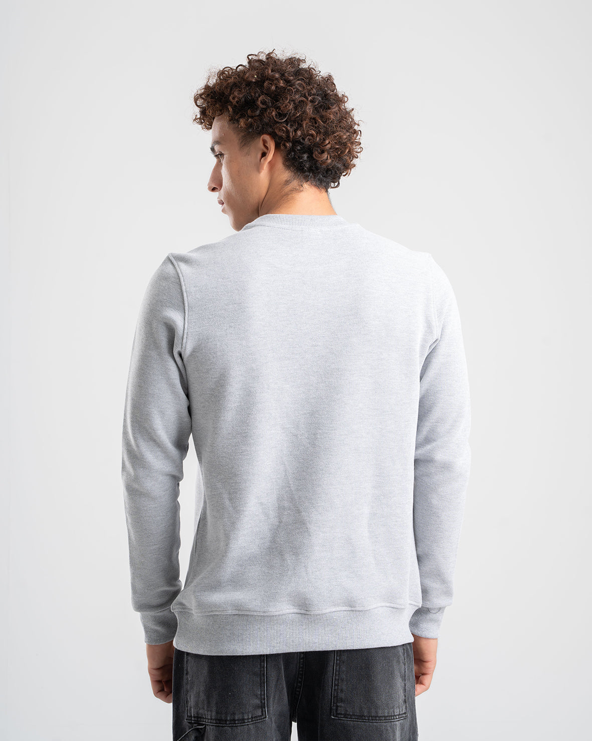 LIGHT GREY CREW NECK CASHMERE