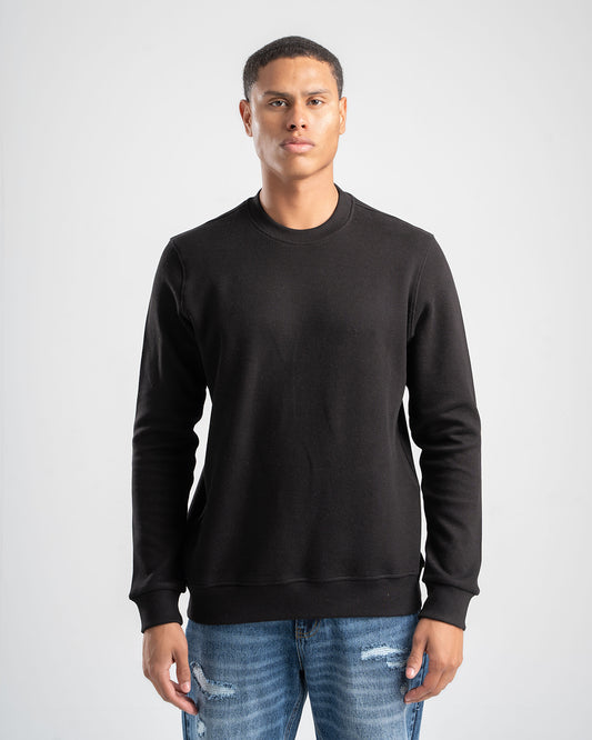 BLACK CREW NECK CASHMERE