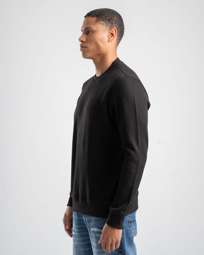 BLACK CREW NECK CASHMERE