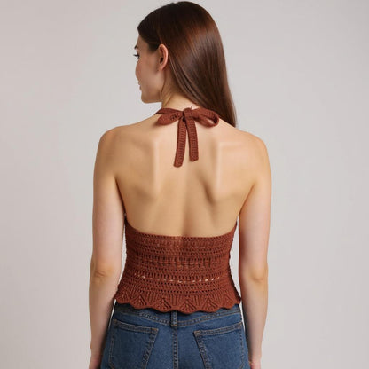 Crochet Halter Top – Rust Brown