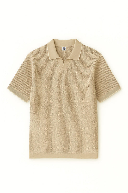 Summer knit polo-olive