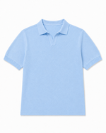 Knit polo in Sky blue