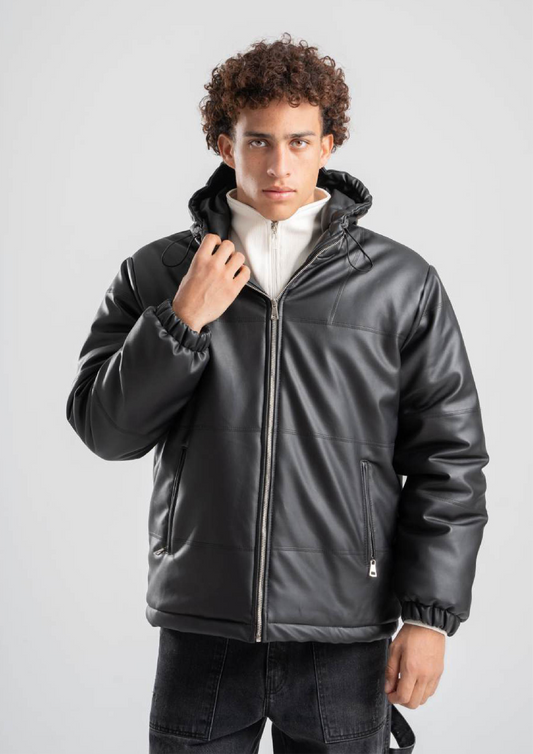 PUFFER LEATHER JACKET