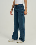 Women dark blue pants High Sparkle High-Rise Wide Leg Jeans
