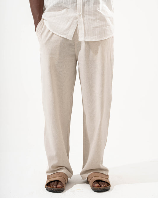 Beige Linen Pants