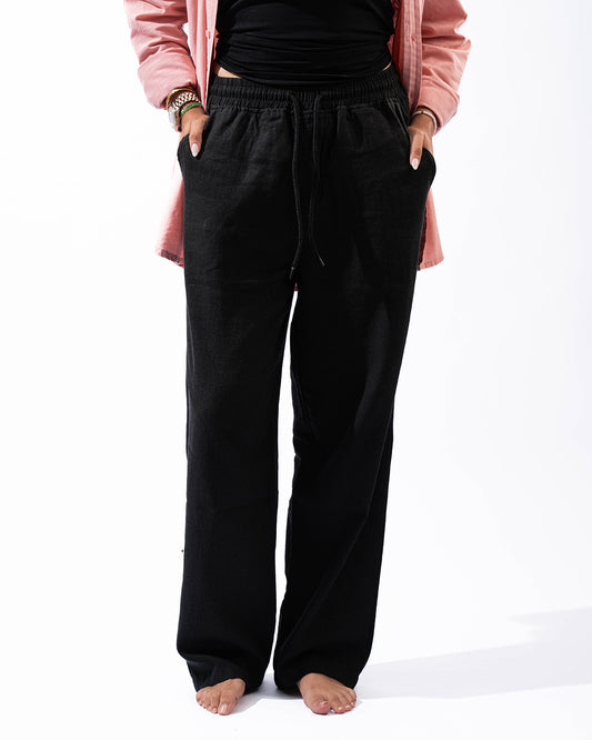 Unisex Black linen Pants