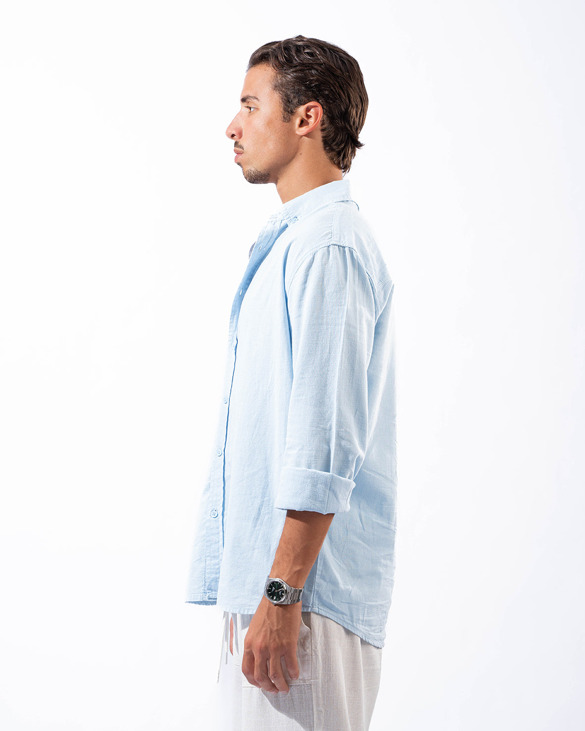 Unisex Sky Blue Linen Shirt