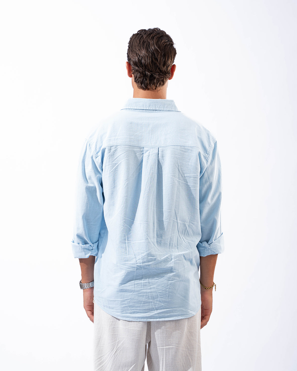 Unisex Sky Blue Linen Shirt