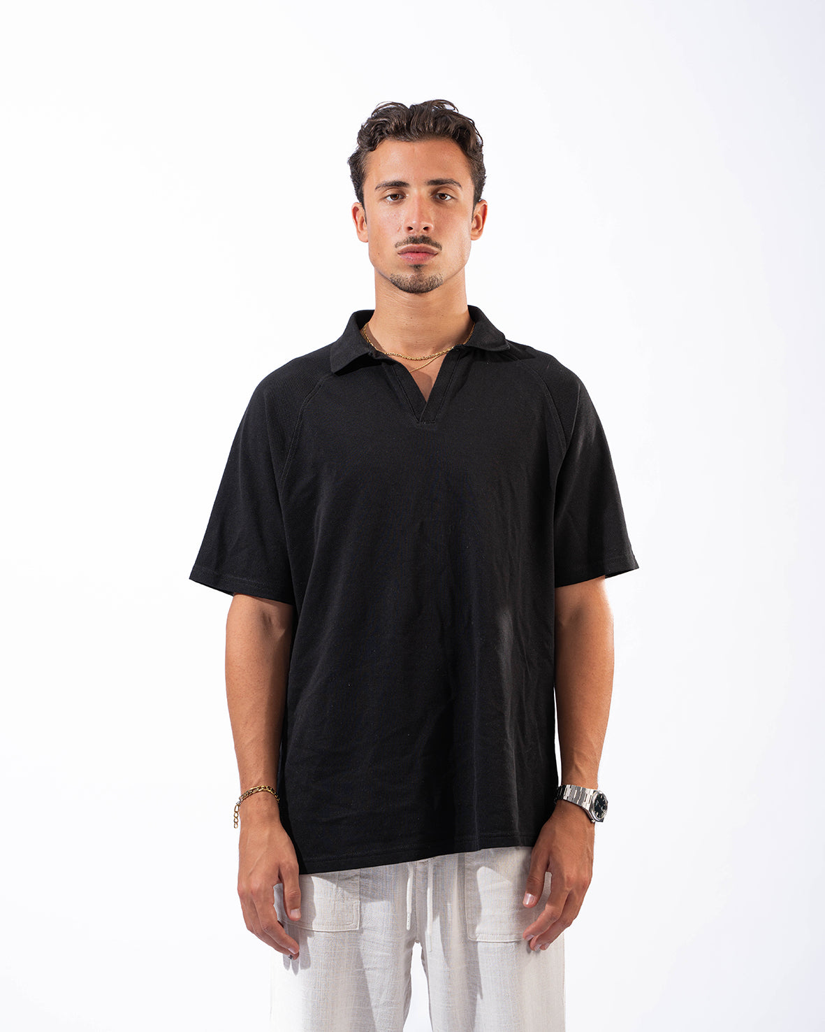 Black T-shirt Polo