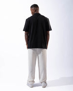 Black T-shirt Polo With Zipper