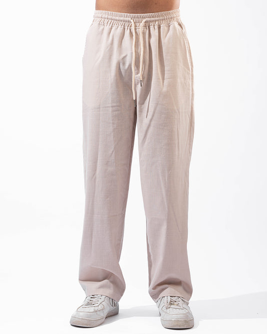 Unisex Sand Beige Linen Pants