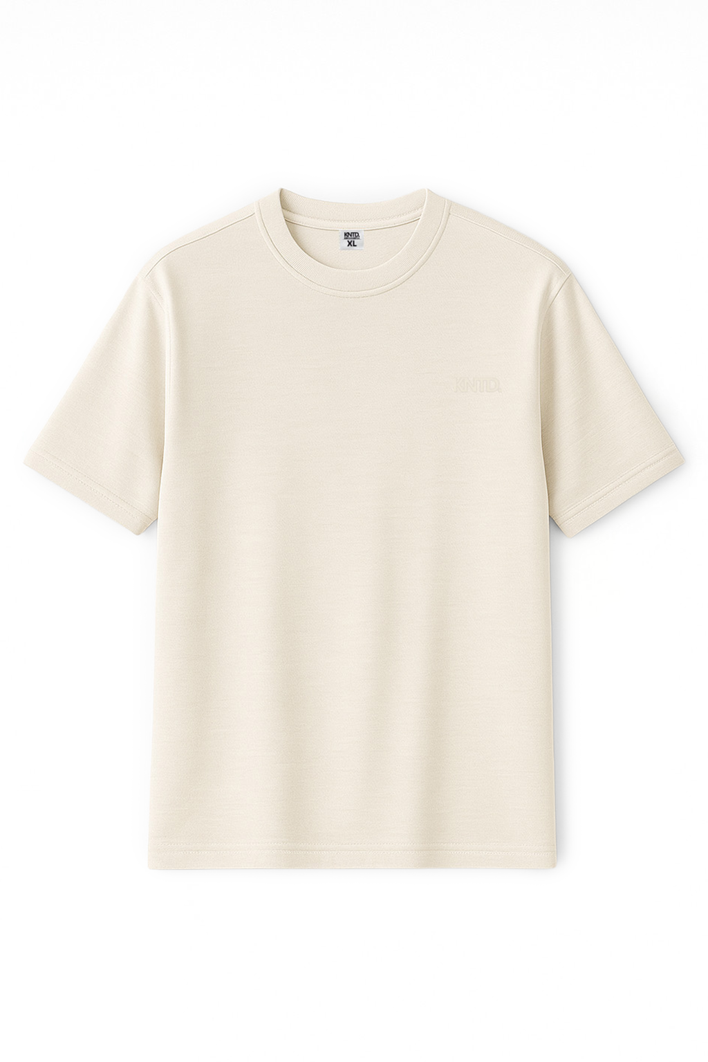 KNTD TEXTURED BASIC T-SHIRT- White