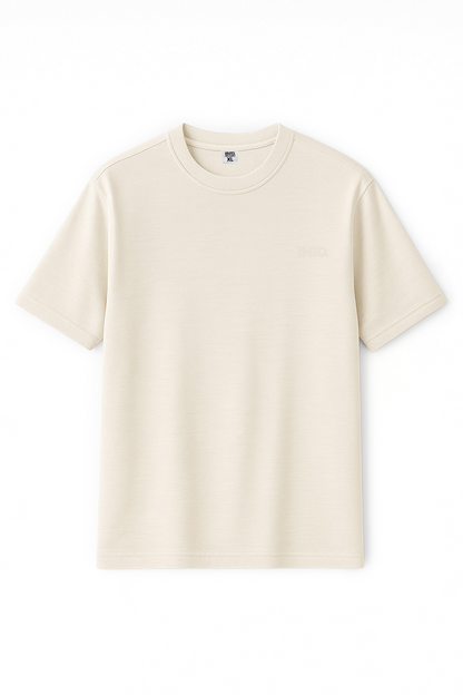 KNTD TEXTURED BASIC T-SHIRT- White