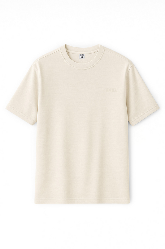 KNTD TEXTURED BASIC T-SHIRT- White