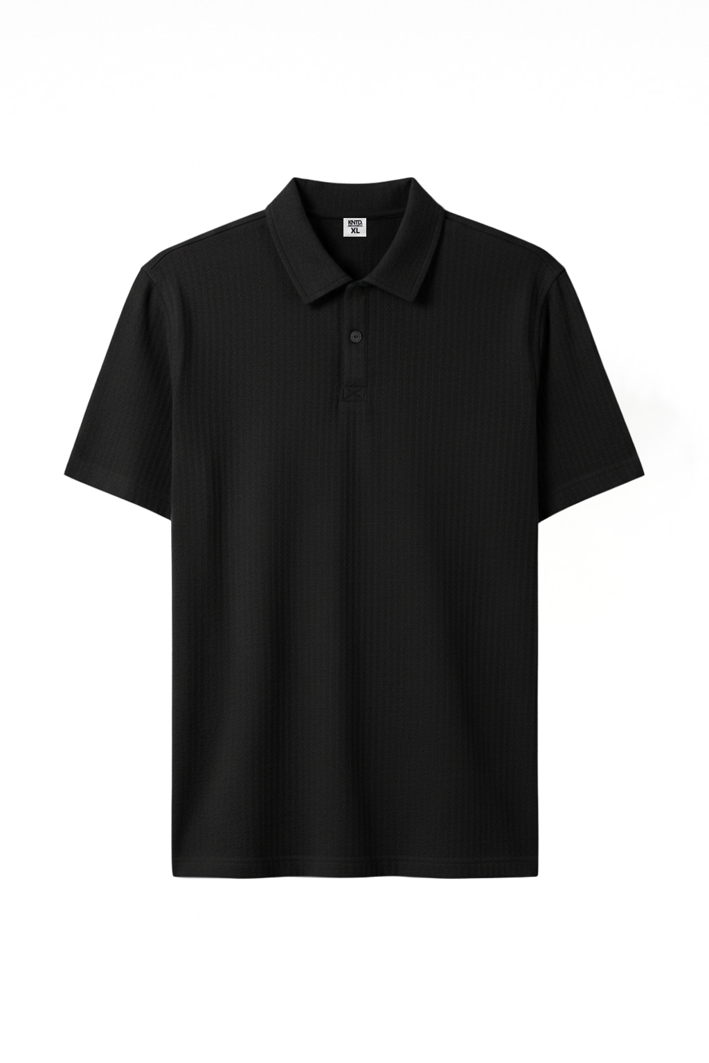 Button Down Black Polo T-Shirt