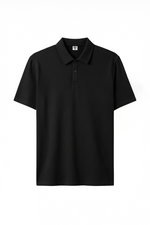 Button Down Black Polo T-Shirt
