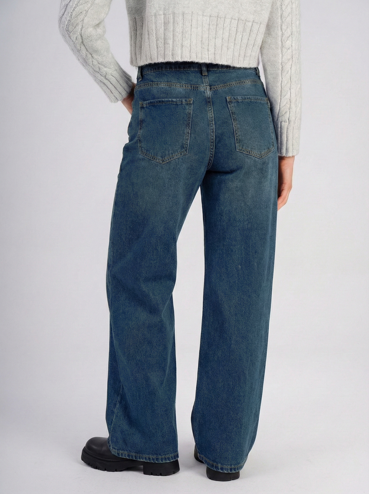 Women dark blue pants High Sparkle High-Rise Wide Leg Jeans