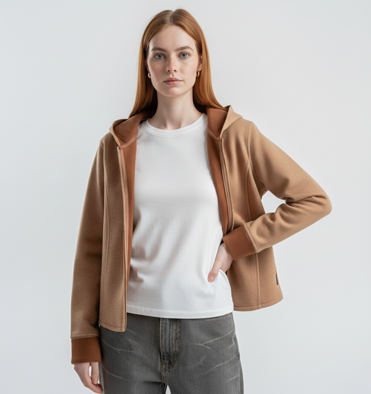 Camel Women's Gogh jacket With Hood