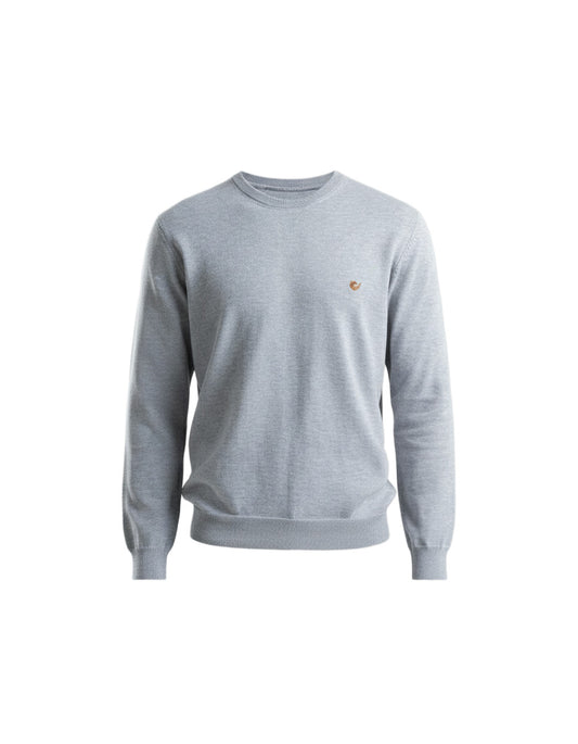 Men's Wool Gray  Pullover With small embroidery