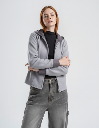 Gray Women's Gogh jacket With Hood