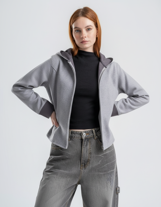 Gray Women's Gogh jacket With Hood