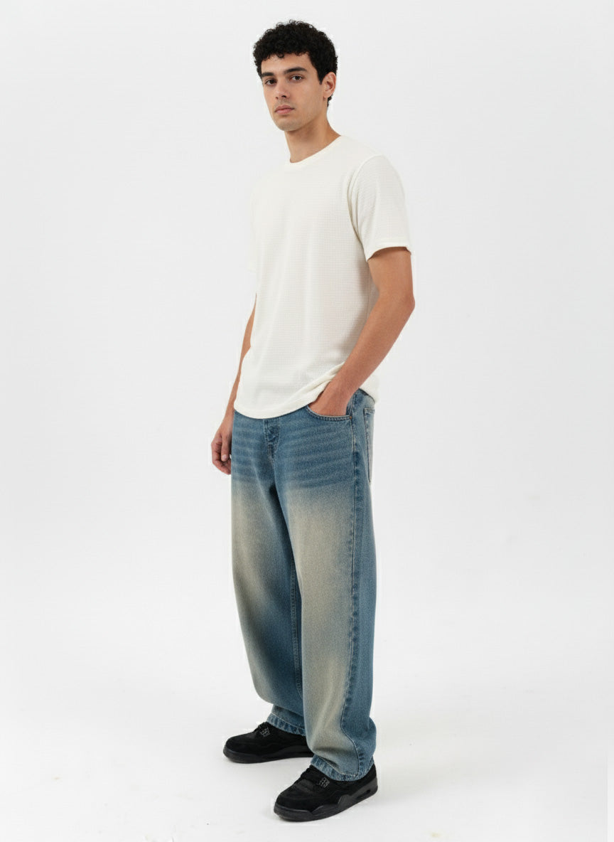 Men's Wide-Leg blue wash Denim