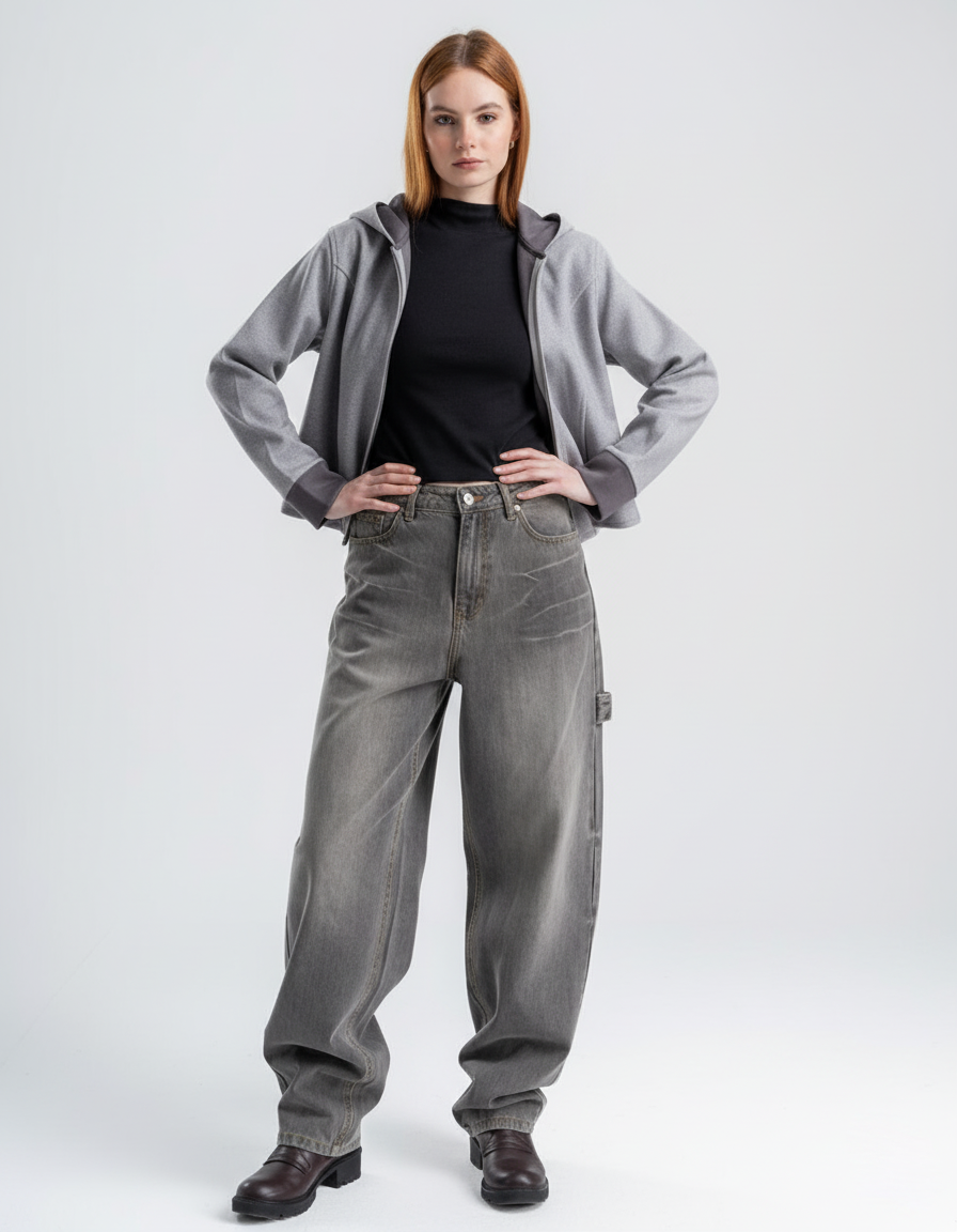 Gray Women's Gogh jacket With Hood