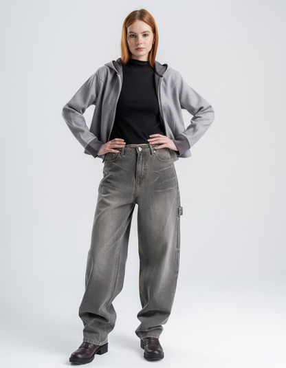 Gray Women's Gogh jacket With Hood