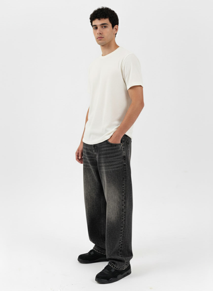 Men's Wide-Leg black wash Denim
