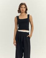 Black Ribbed Neck