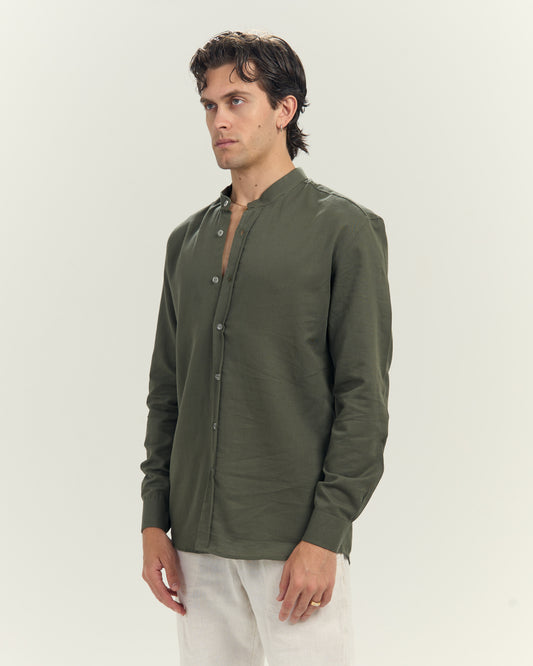 Olive Linen Shirt