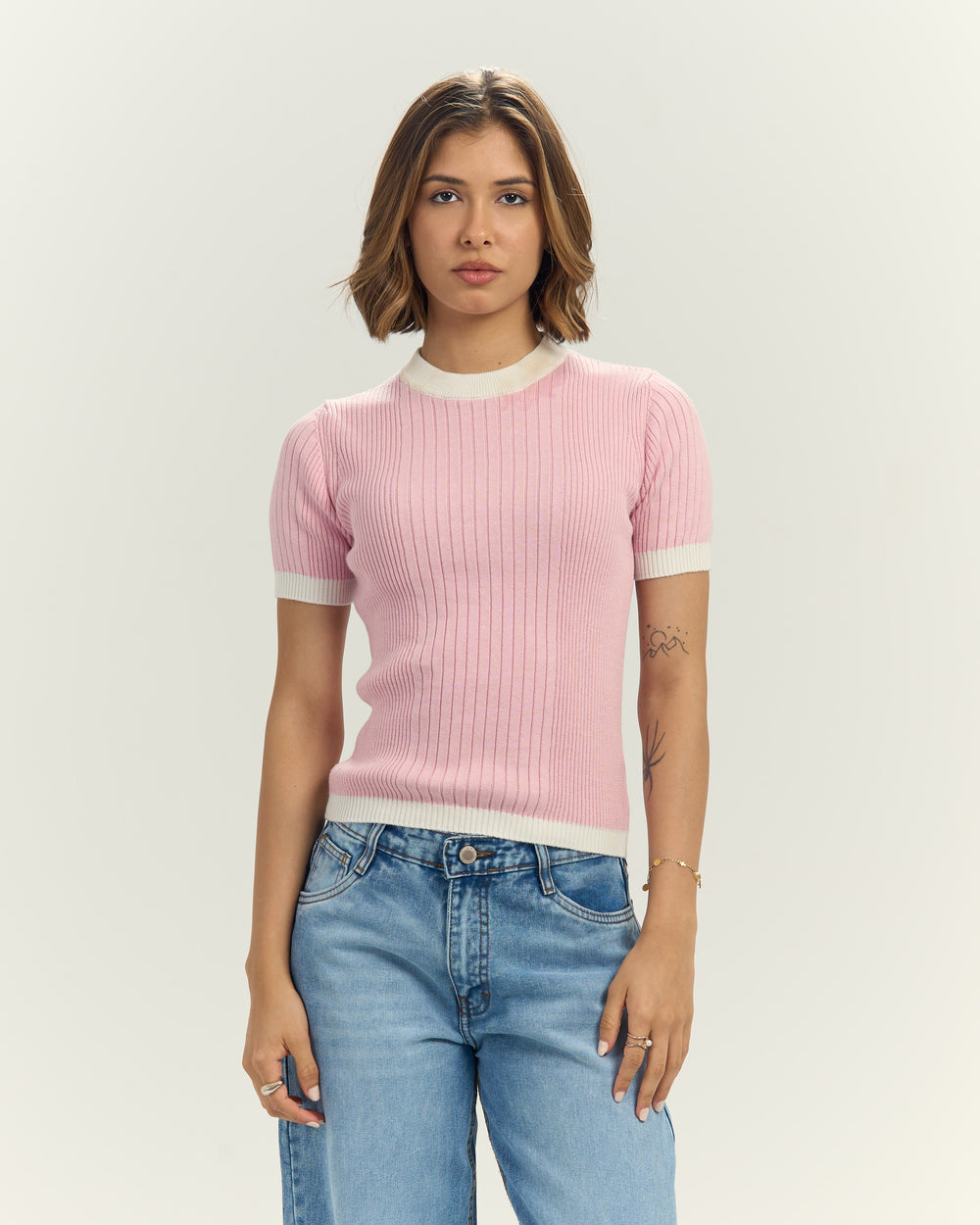 Knit Tee In Pink