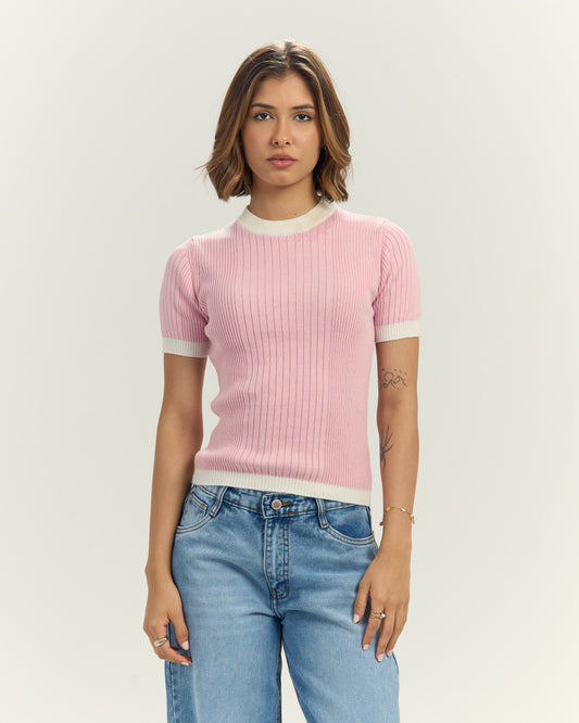 Knit Tee In Pink