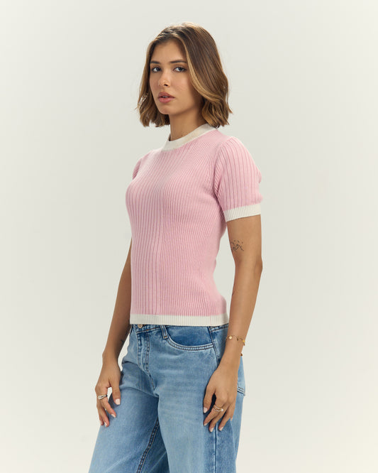 Knit Tee In Pink