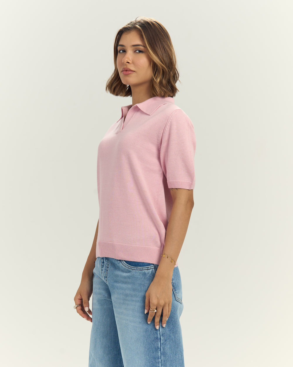 Women Knit In Pink