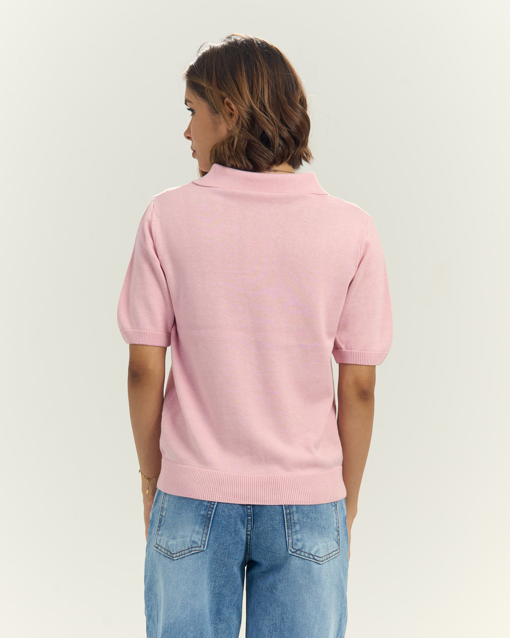 Women Knit In Pink