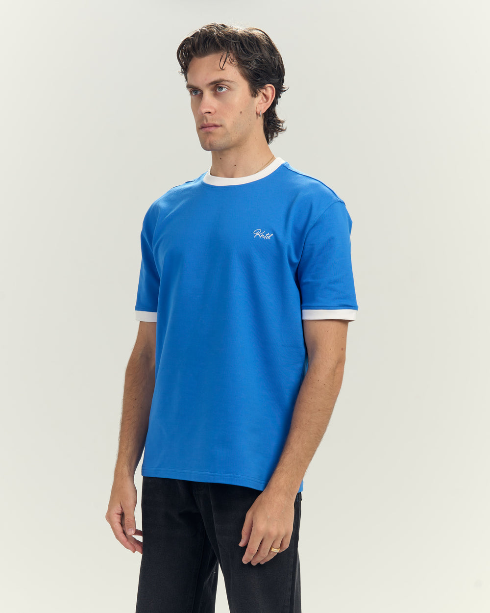 Ringer Tee in Blue